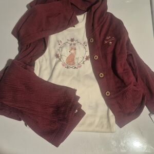 Carter's Maroon and White Baby Set